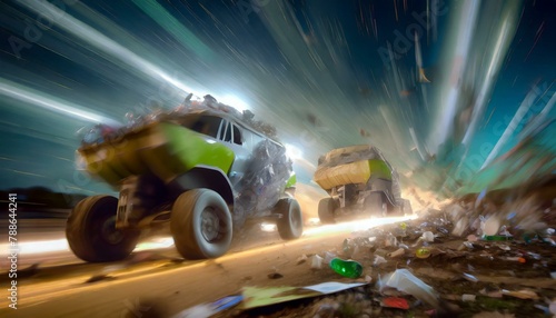 Amazing Vehicles made of trash, crazy race photo