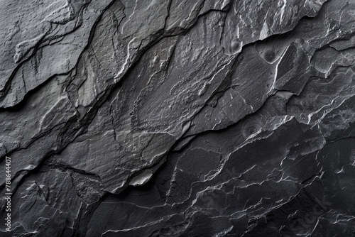 Dark grey black slate background or texture. Black stone surface with cracks. black stone. Texture for background and design art work.