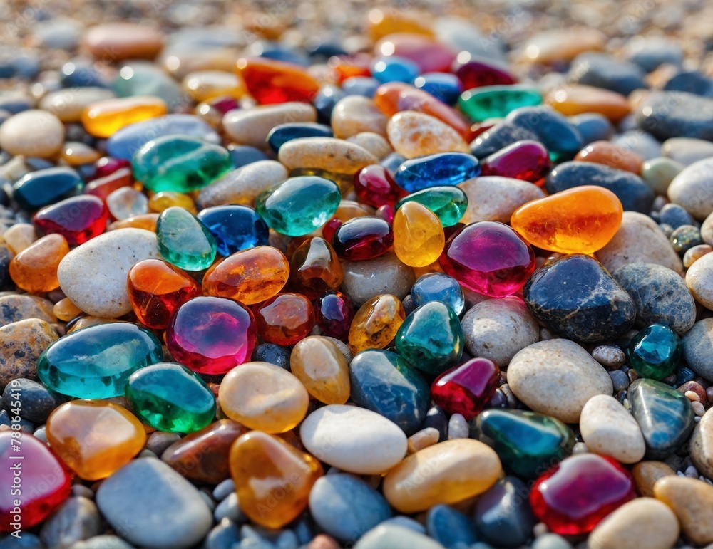 colorful stones on the beach