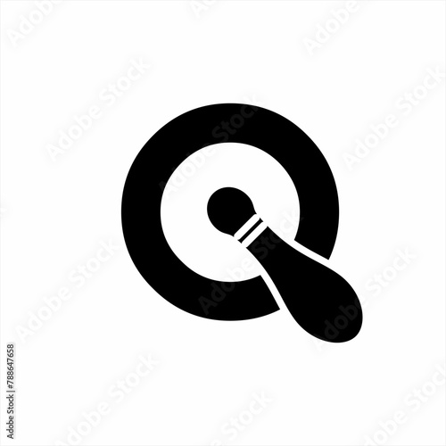 Bowling club logo design with letter Q concept.