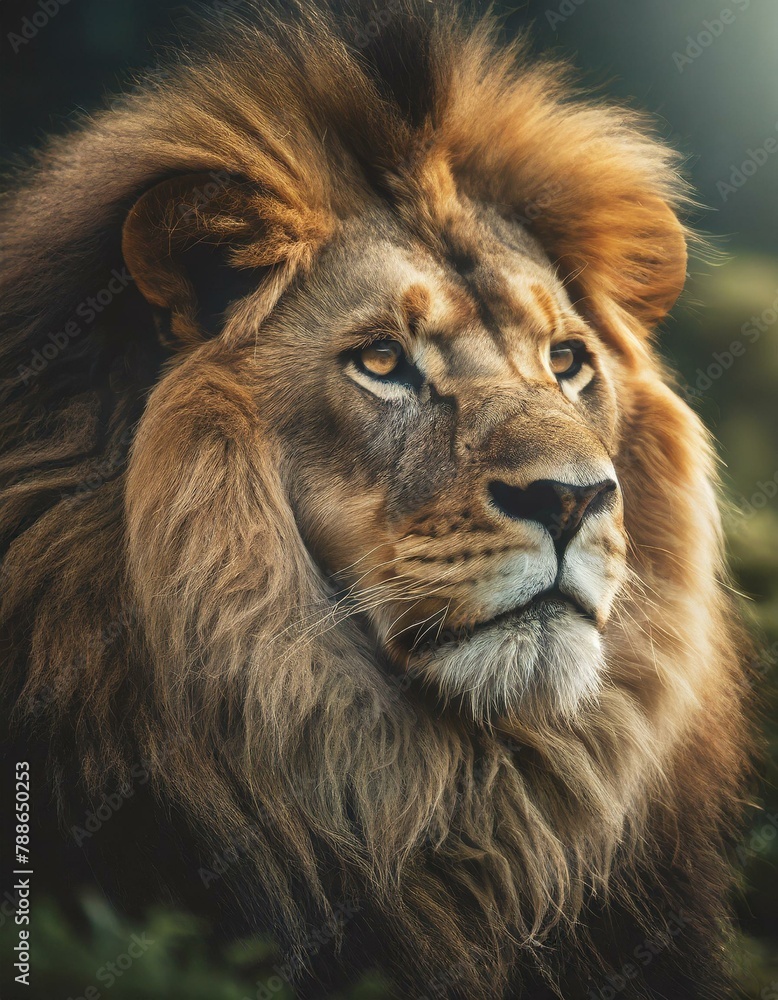 portrait of a male lion