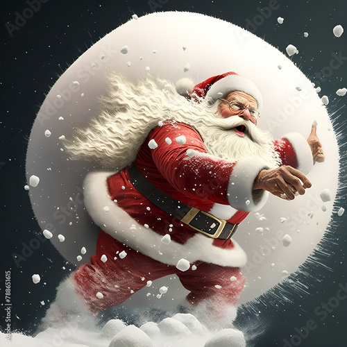 santa claus and snowman