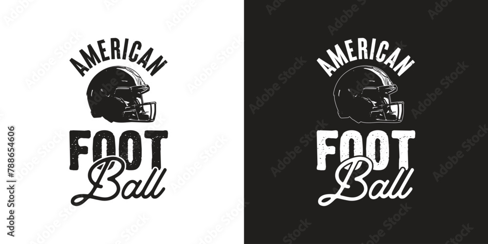 Fototapeta premium American Football With Helmet Vector T-Shirt Design.