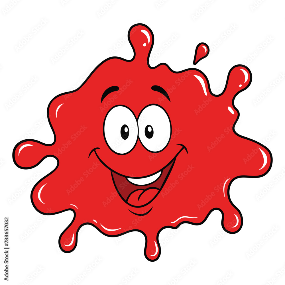 Fototapeta premium Organic red Ink Stain on White. Vibrant red Ink Stain on Clean White Background