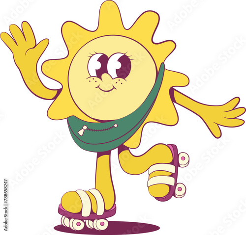 Retro groovy mascot character
