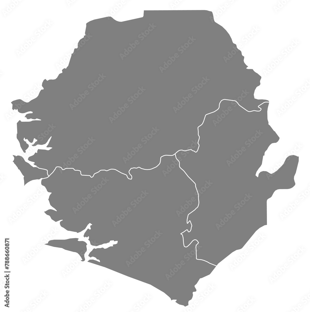Outline of the map of Sierra Leone with regions