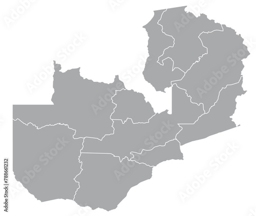 Outline of the map of Zambia with regions