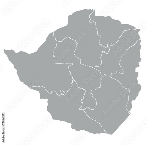 Outline of the map of Zimbabwe with regions