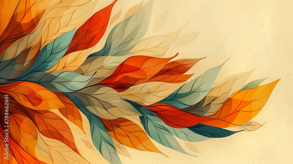 autumn abstract background with organic lines and textures