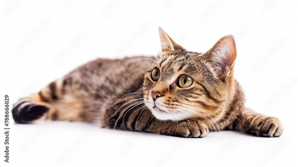Beautiful cat isolated on a white