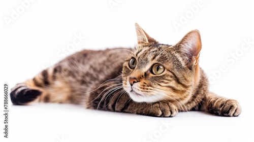 Beautiful cat isolated on a white