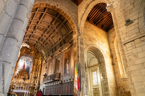 Guimaraes, Portugal. Inside the Gothic Collegiate Church of Nossa Senhora da Oliveira, a National Monument photo