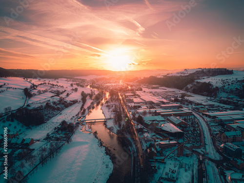 sunset over the city