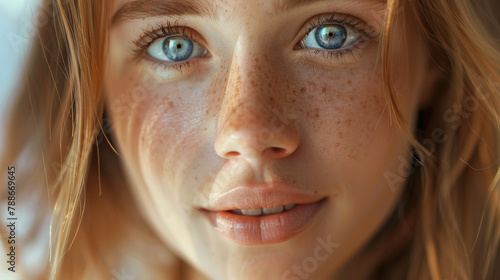 Close-up of a young girl's face.