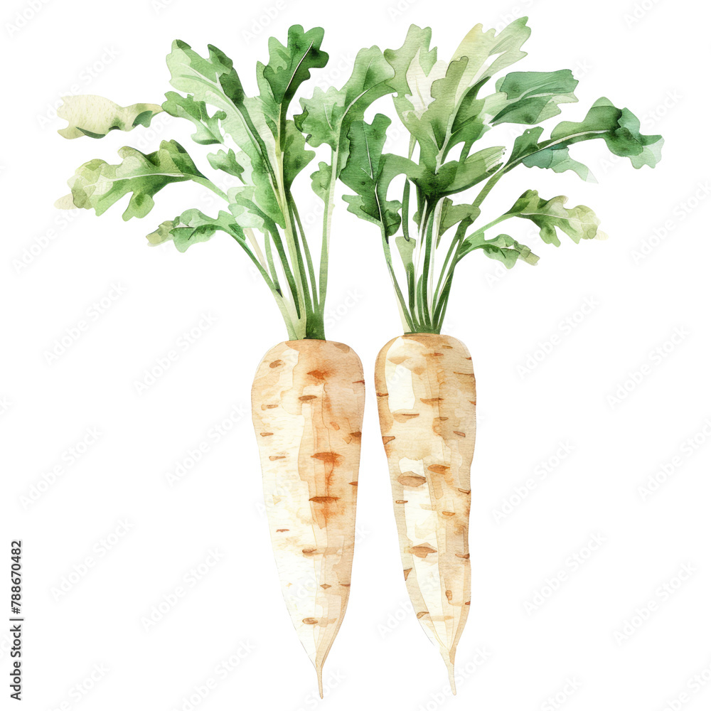 vegetable - Agreeable.parsnips.illustration ,.watercolor vegetable - Agreeable.parsnips.illustration ,.watercolor