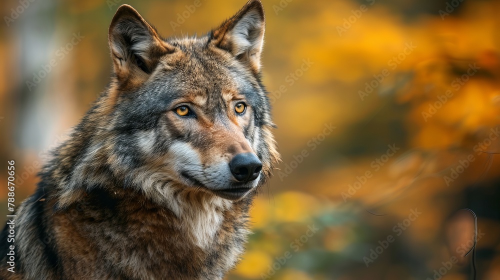 Portrait of a beautiful wolf looking at you