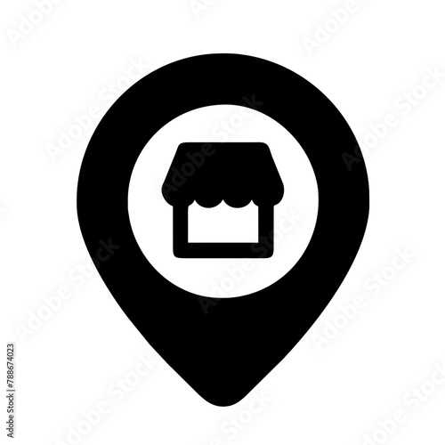 Store Locator icon vector graphics element silhouette sign symbol illustration on a Transparent Background