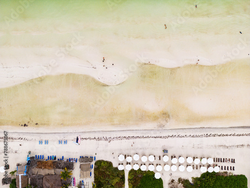 Aerial View of Playa Holbox, Quintana Roo, Mexico.
