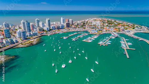 Aerial view of Harbour in Punta del Este, Maldonado, Uruguay. photo