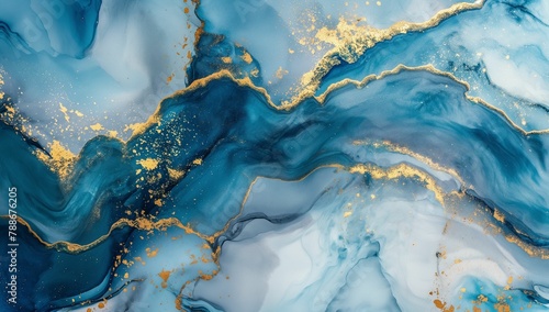 Blue and yellow marble background