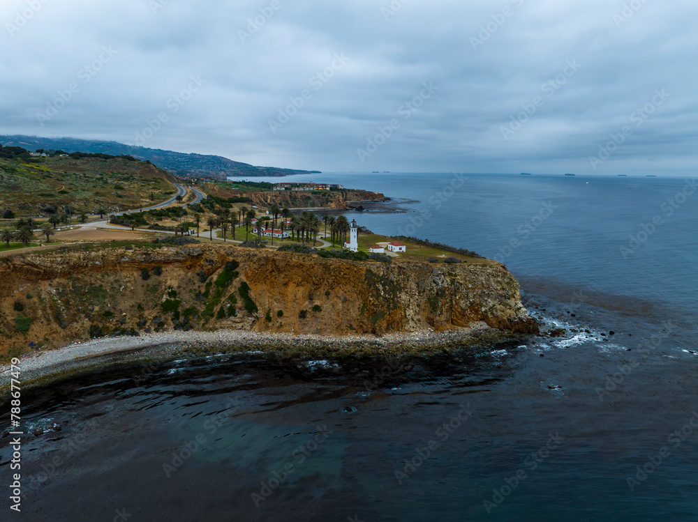 Aerial view of Point Vicente Lighthouse, Point Vicente, Palos Verdes Area, California, United States. Aerial view of Point Vicente Lighthouse, Point Vicente, Palos Verdes Area, California, United States.