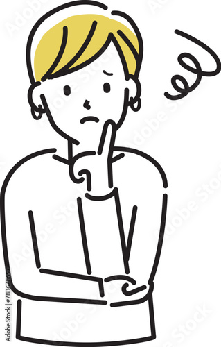 定番　伝わる 人物イラスト　こんなお悩みありませんか？　女性　短髪30代40代女性