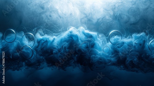  A blue backdrop featuring smoke rising from both the top and bottom