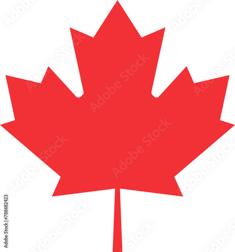 Maple leaf icon. Canada flag flat vector symbol maple leaf clip art. Red maple leaf isolated on transparent background. Autumn leaf Canadian logotype sign.