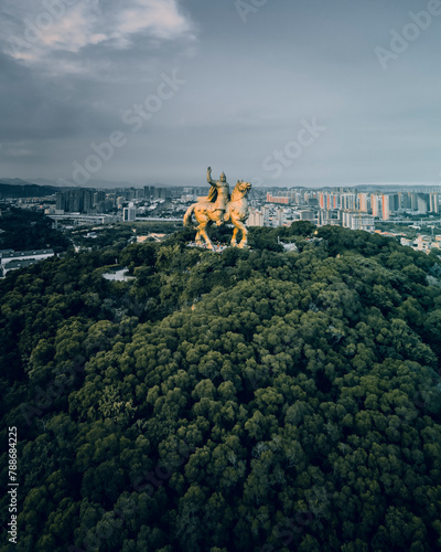 Aerial view of urban cityscape with beautiful architecture, Fengze District, Quanzhou, China. photo