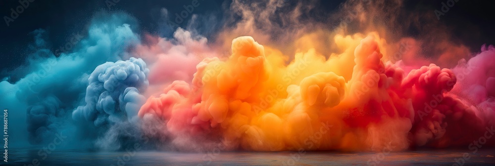 Abstract fiery, icy smoke waves engulf the scene in a mesmerizing dance, perfect for creative web banner backgrounds Abstract fiery, icy smoke waves engulf the scene in a mesmerizing dance, perfect for creative web banner backgrounds