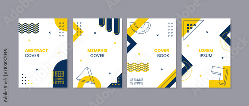 Set of abstract geometric memphis templates. Universal cover Designs for Annual Report, Brochures, Flyers, Presentations, Leaflet, Magazine