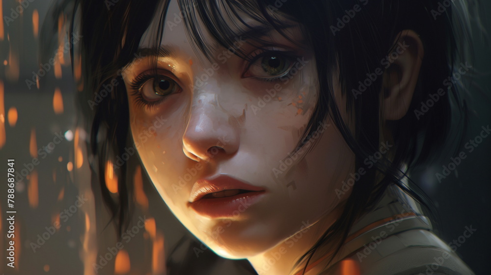 beautiful face of a young girl, close-up beautiful face of a young girl, close-up
