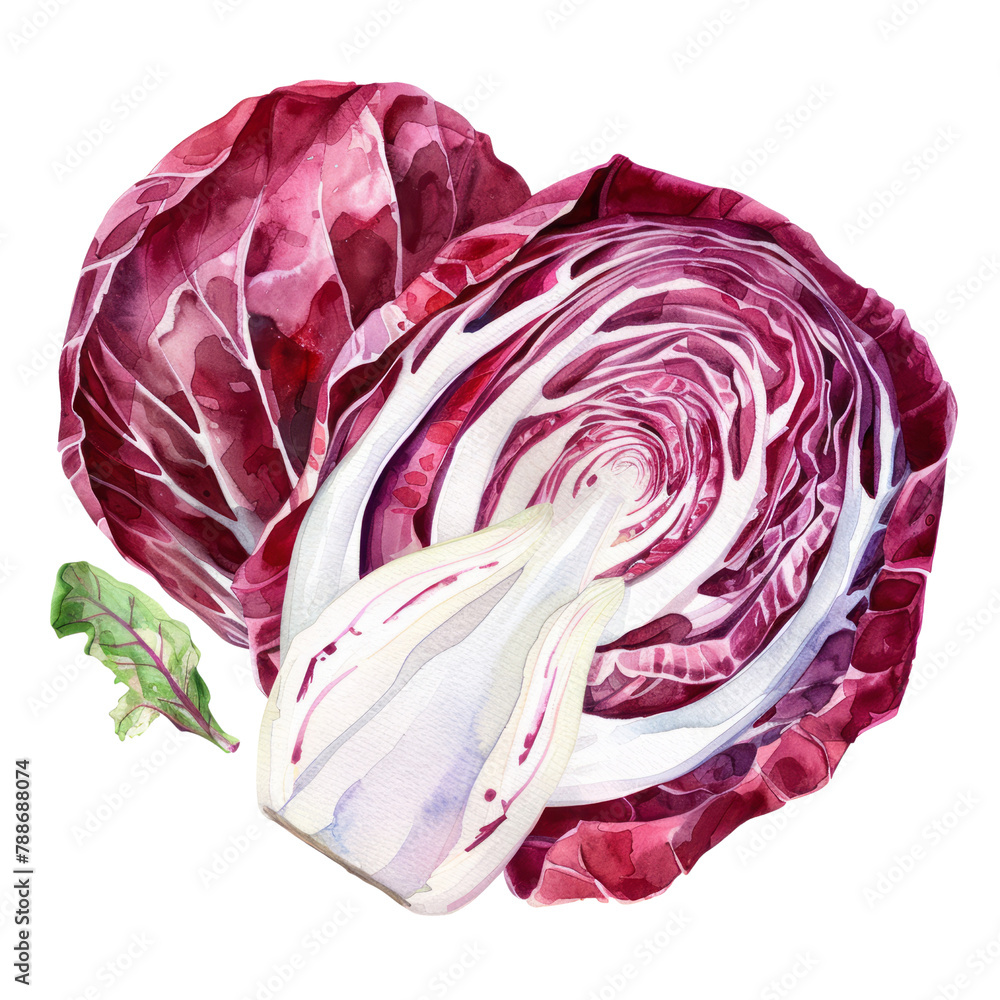 Obraz premium vegetable - Lush.Radicchio.illustration ,.watercolor