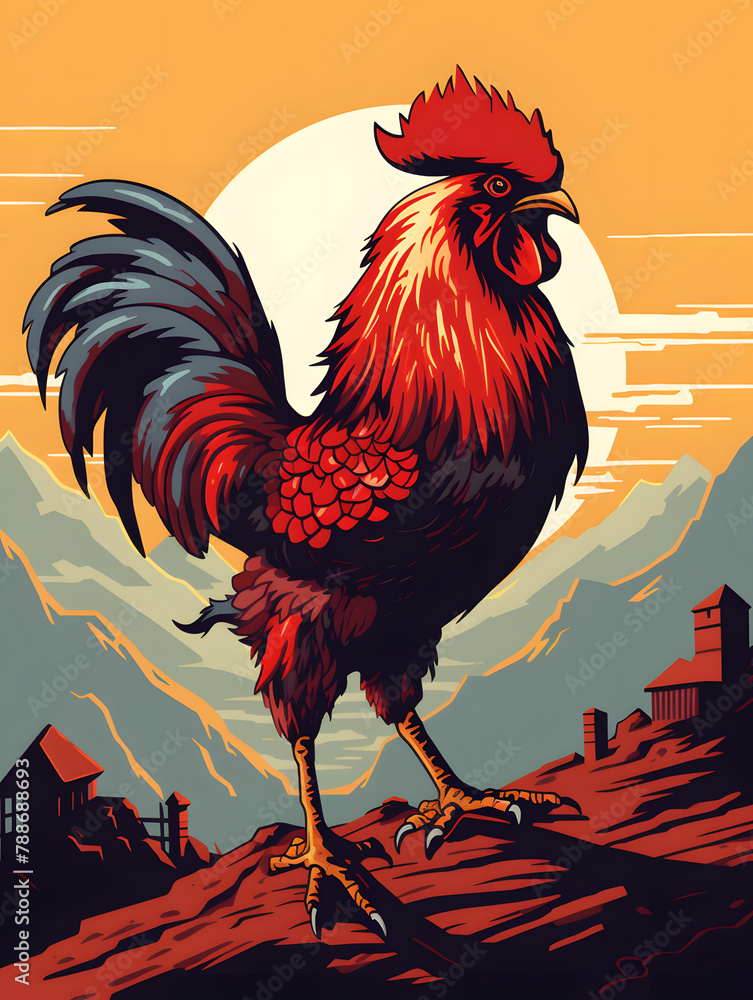 8 Bit pixel Rooster, pixel rooster, rooster chicken, 8 bit pixel ...
