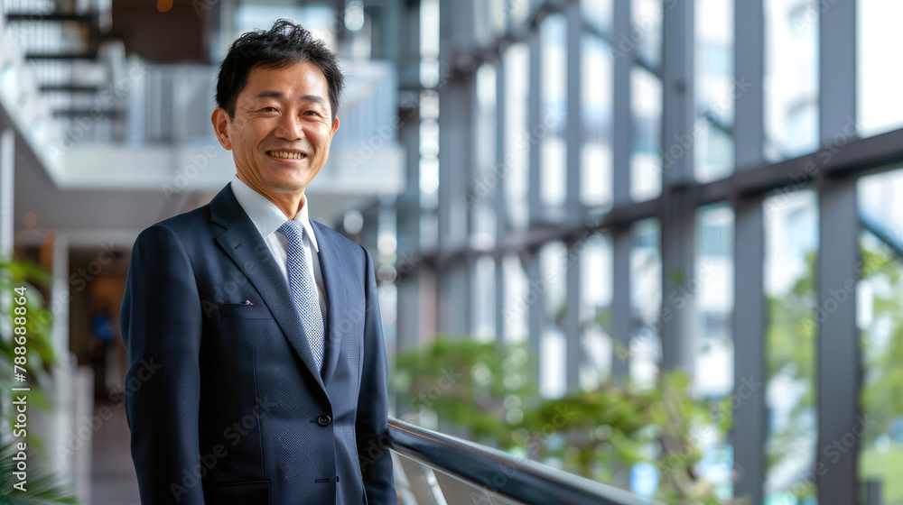Portrait of successful Asian businessman in suits on blurred office background. Concept of business, finance, professional, profession, occupation, employee boss employer. Copy space for text Portrait of successful Asian businessman in suits on blurred office background. Concept of business, finance, professional, profession, occupation, employee boss employer. Copy space for text
