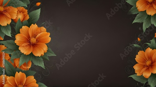 Sfondo con fiore arancione - Orange flower background .Generative AI photo
