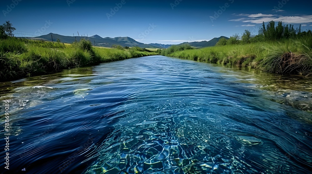 Preserve Our Rivers: Stop Pollution Now. Concept Pollution Awareness, River Conservation, Environmental Protection, Clean Water Initiatives - obrazy, fototapety, plakaty 