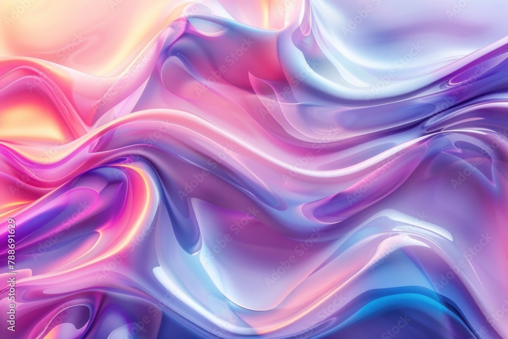 Fototapeta premium Abstract 3d luxury premium background, colorful flowing curved waves, golden accent, lighting effect