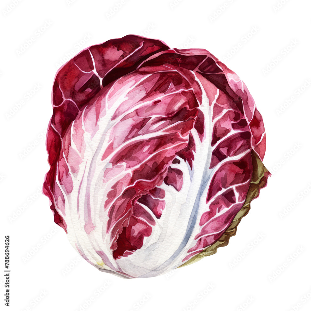 Obraz premium vegetable - Radicchio sometimes known as Italian chicory because of its common use in Italian cuisine, is a perennial cultivated form of leaf chicory