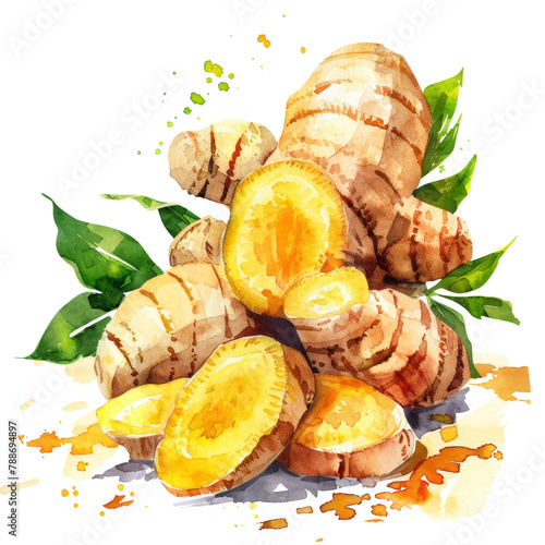 vegetable - Scrumptious.ginger.illustration ,.watercolor