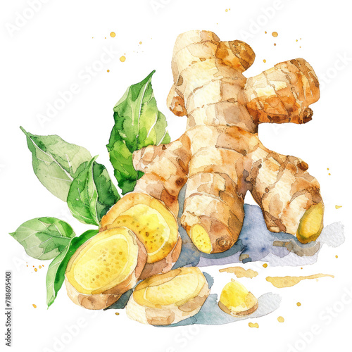 vegetable - Tasty.ginger.illustration ,.watercolor