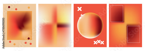 set of four mash gradient backgrounds, minimalistic style,pastel colors, for your various designs, posters, banners, social media,brochure,flyer, modern, abstract cover design