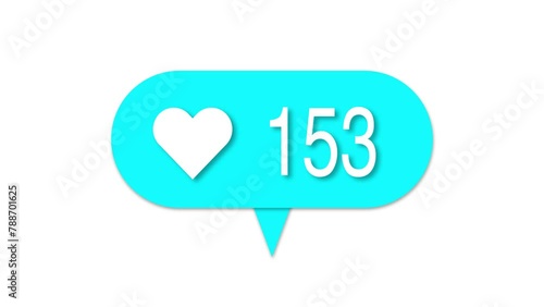Social media heart number counter animation  (ID: 788701625)