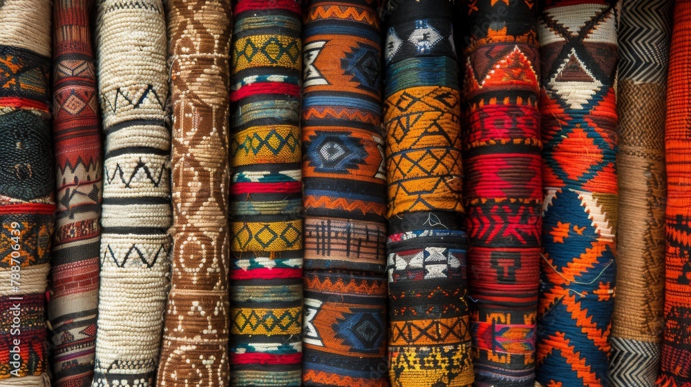 handmade woven textiles from africa background, 16:9 handmade woven textiles from africa background, 16:9