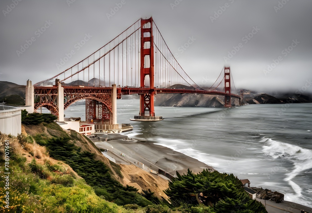 Fototapeta premium golden gate bridge city