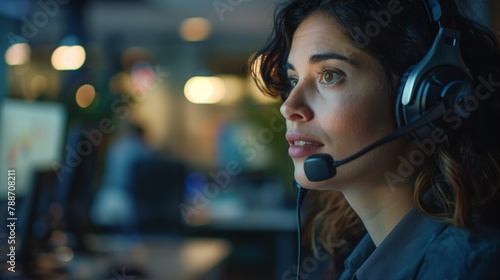 a customer service representative exemplifies professionalism, clarity, and patience while wearing a headset and providing phone assistance © pier