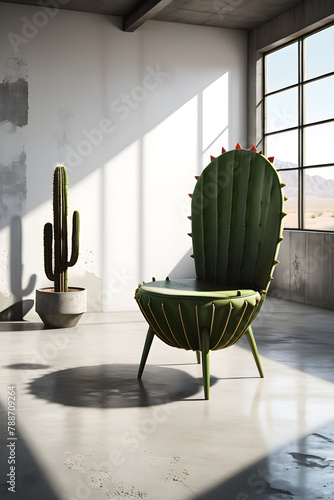 designer creative chair in the shape of a cactus (ID: 788709264)