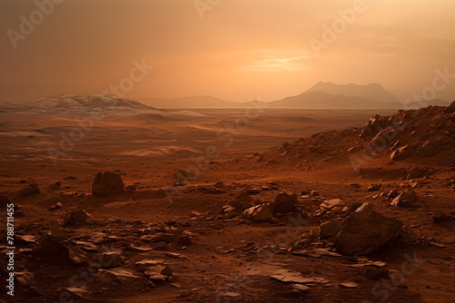 Mars surface, surface on mars, space, mars landscape surface
