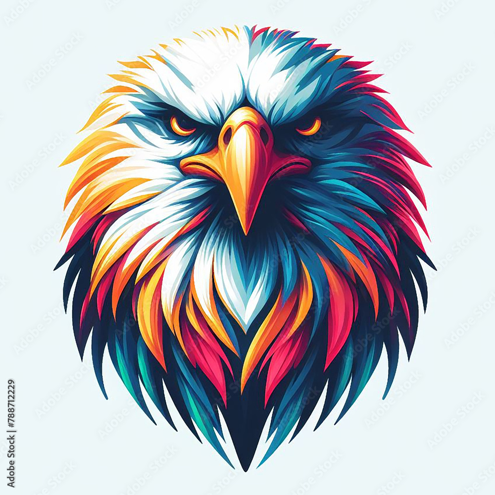 Colorful bird head illustration Colorful bird head illustration