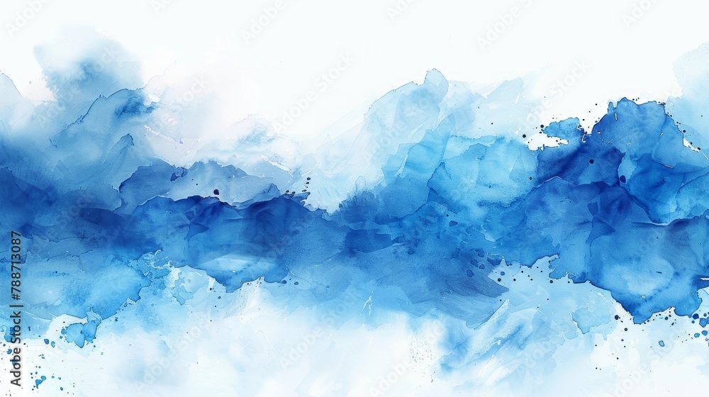 Abstract Blue Watercolor Artistic Composition Generative AI